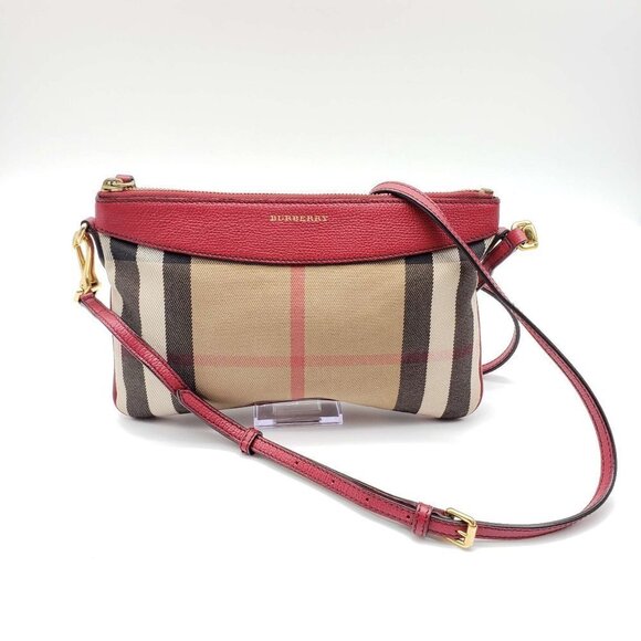 100% Authentic Burberry House Check Derby Peyton Crossbody Clutch Bag 370-081320 - Picture 1 of 11